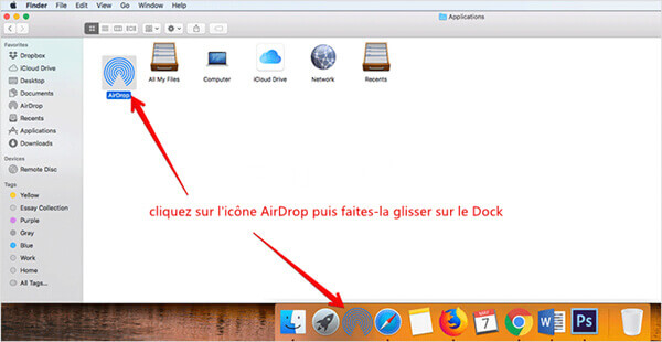 airdrop sur Mac étape 2