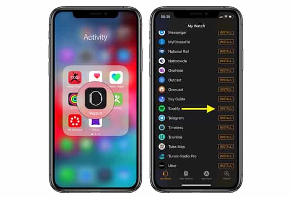 installer spotify sur Apple Watch