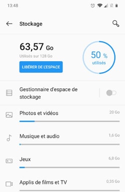 libérer stockage interne android 8