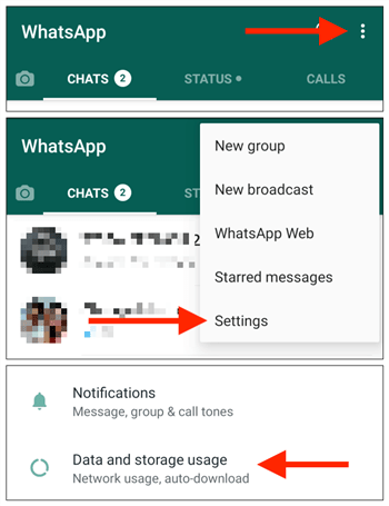 ouvrir espace stockage whatsapp android
