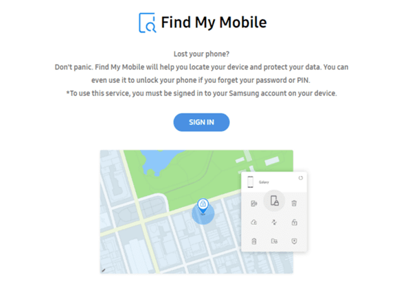 Samsung find my device